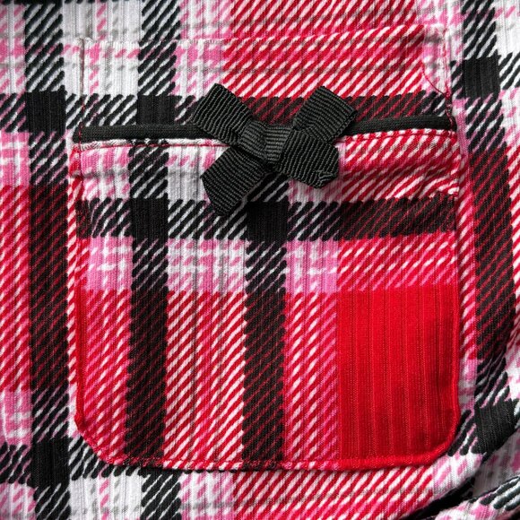 Laura Ashley Red Plaid Button-Up Long Sleeve Nightshirt Womens Size Large - Picture 3 of 8